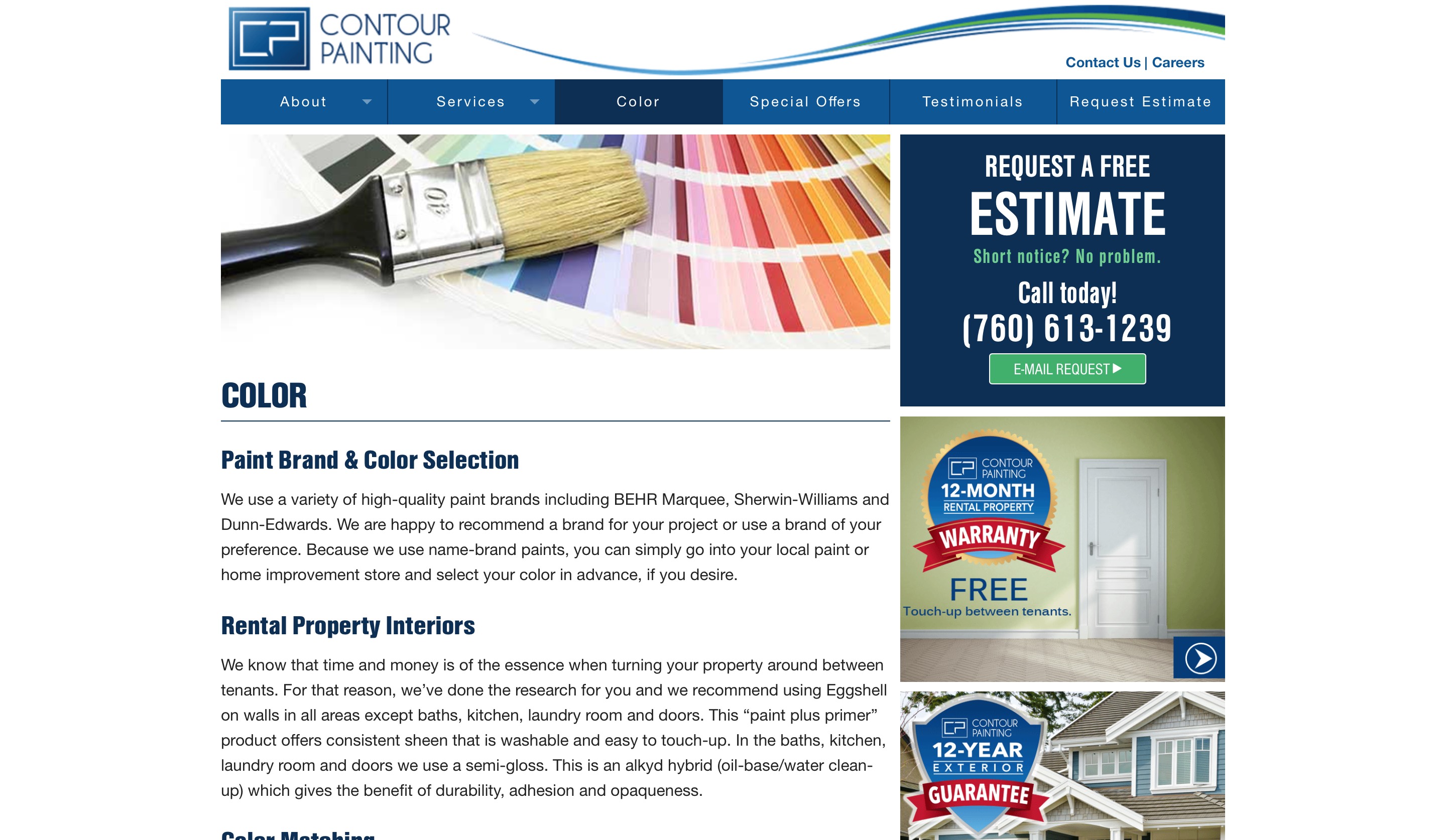 Countour Painting website color page screenshot