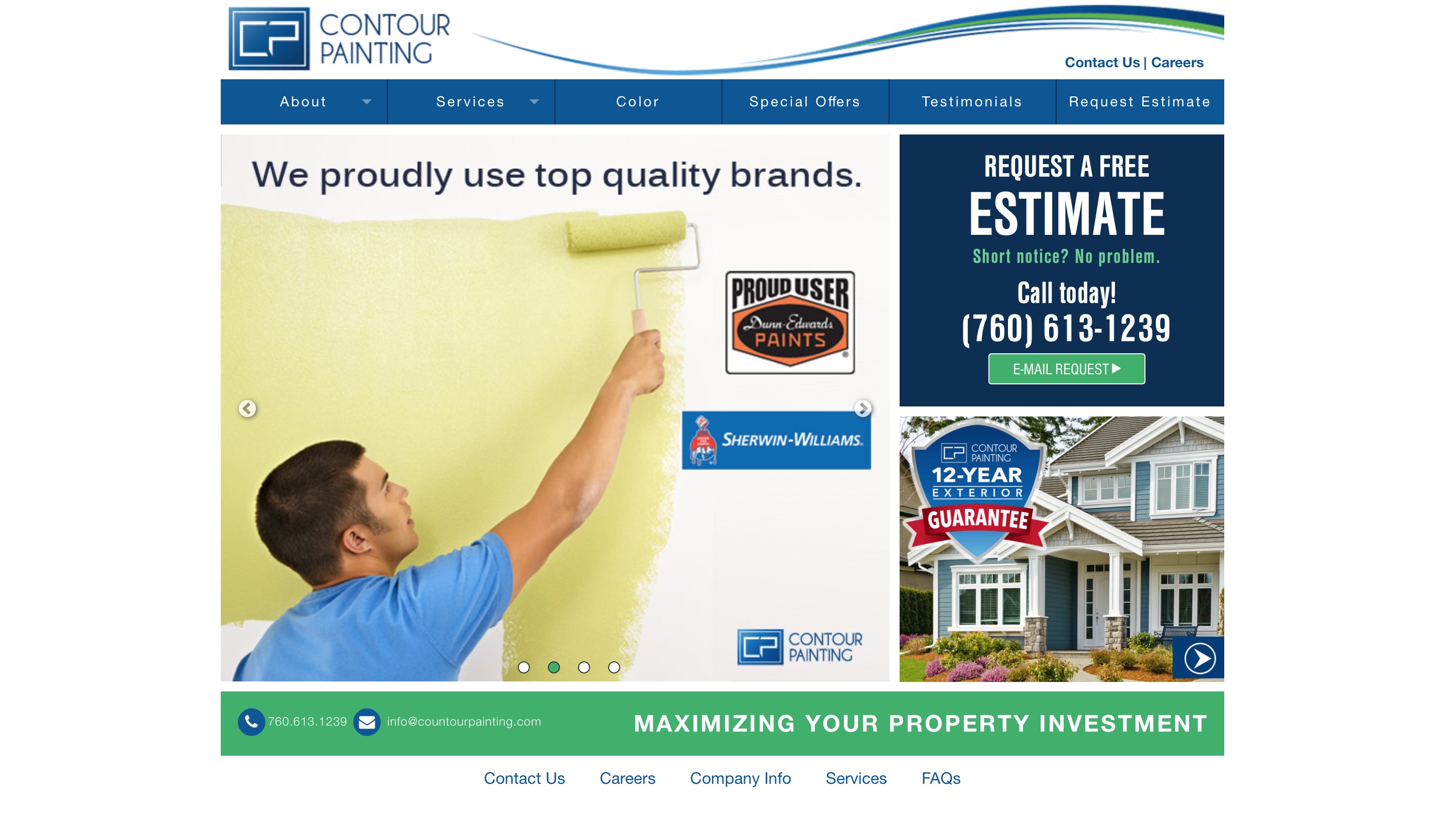 Countour Painting website home page screenshot