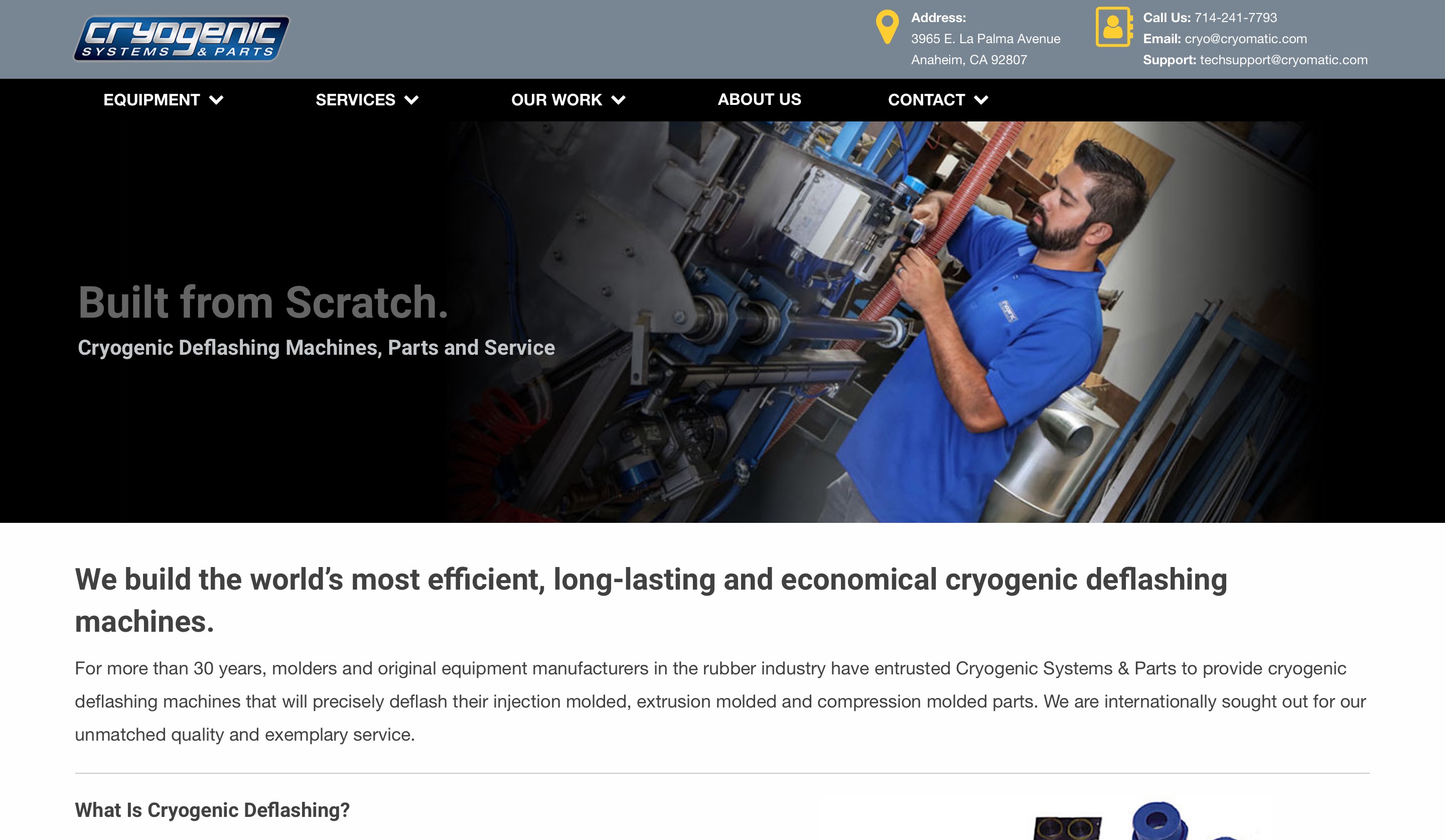Cryogenic Systems home page screenshot