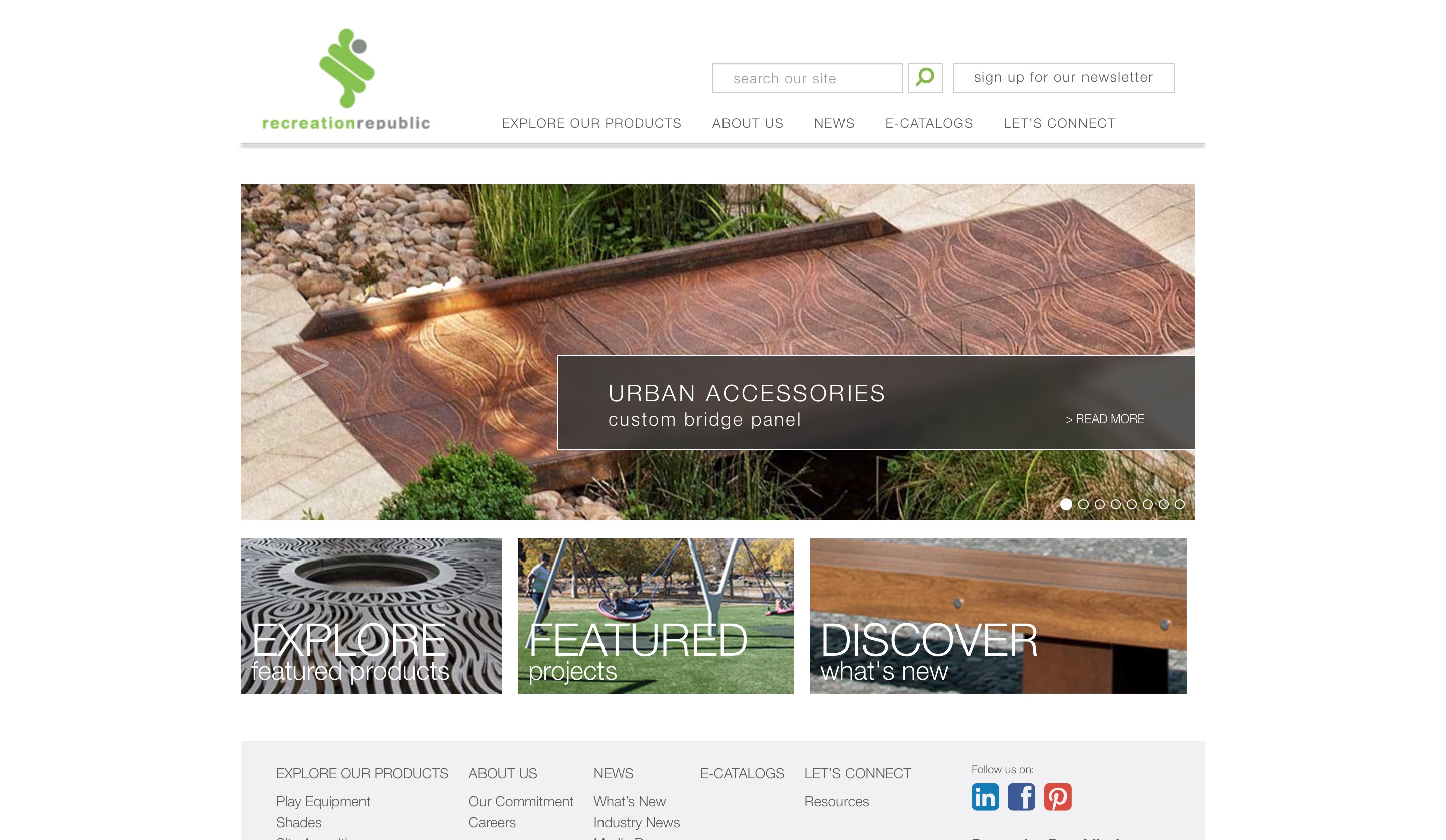 Recreation Republic website home page screenshot