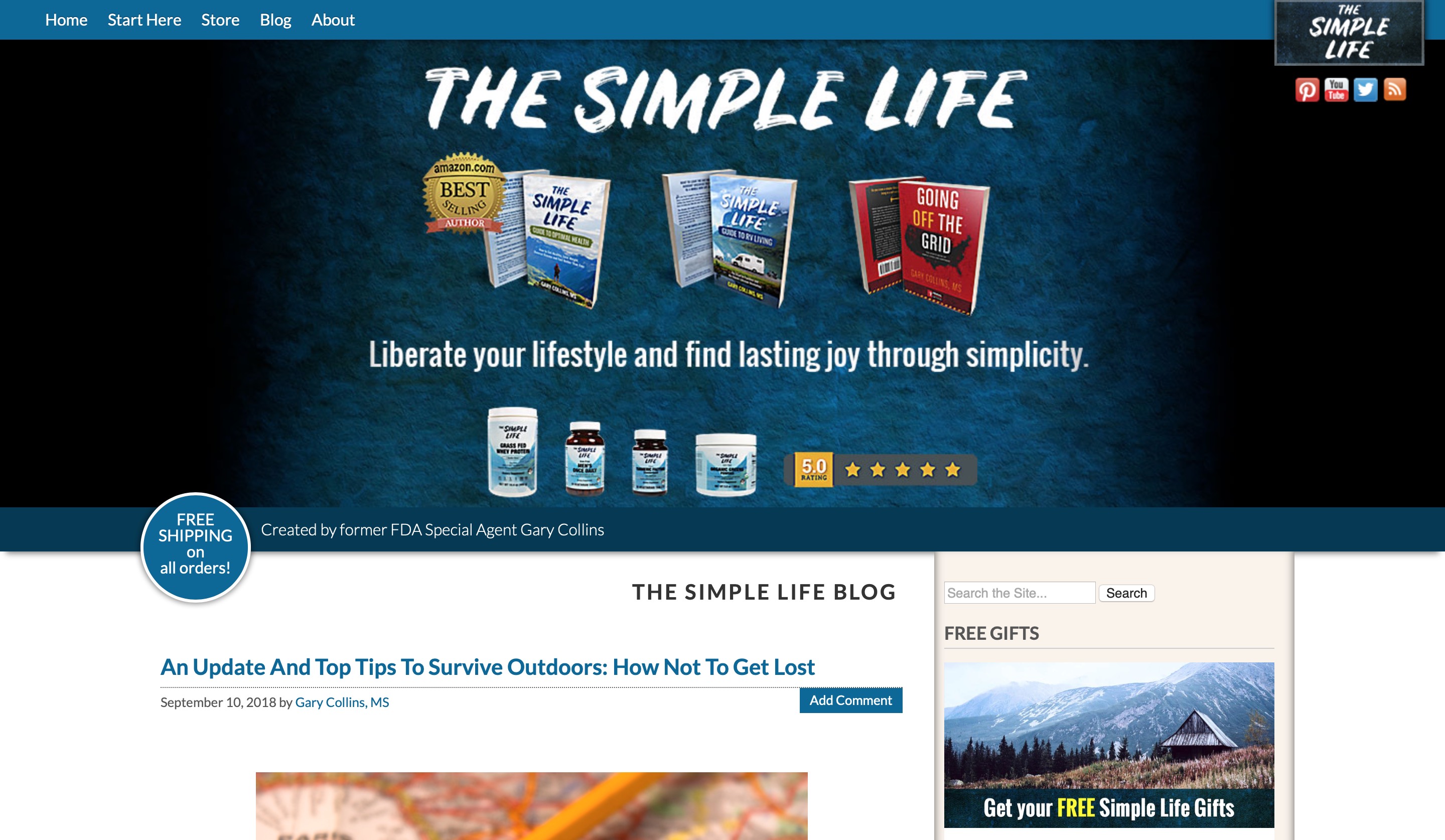 The Simple Life home page screenshot